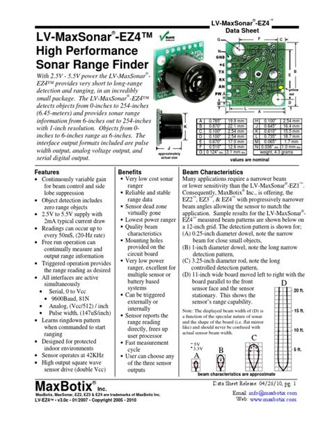 lv ez4 datasheet|maxbotix ez datasheet.